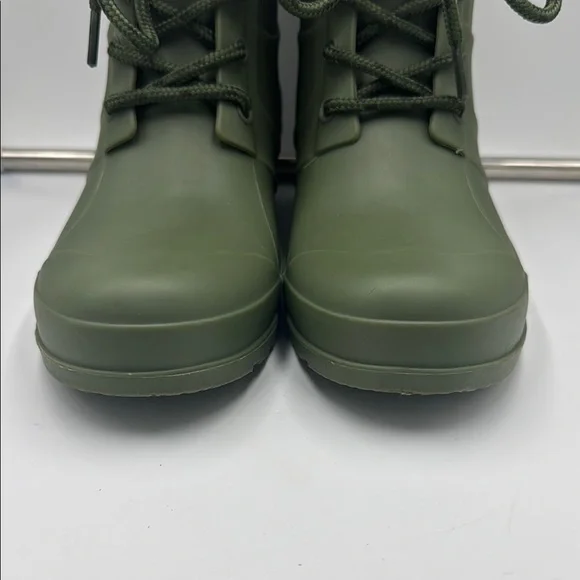 Hunter Women's Olive Lace-Up Rain Boots - Picture 16 of 16